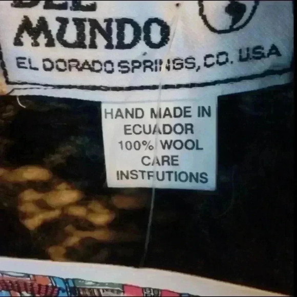 Del Mundo Handmade 100% Ecuador Wool Loose Knit Cardigan Size XL Nordic - Picture 6 of 8